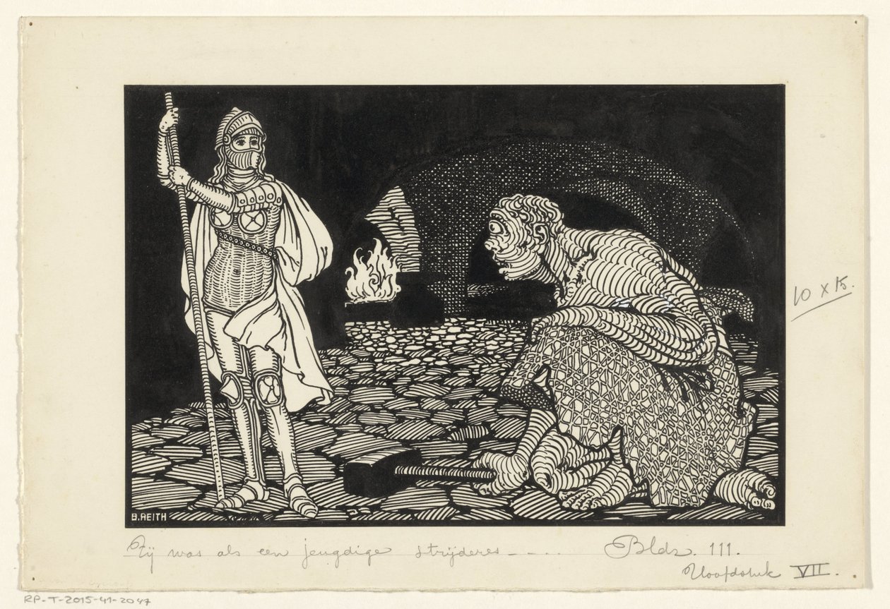 Férfi, nők és gyerekek egy nappaliban alkotó: Willem Pothast (signed by artist)