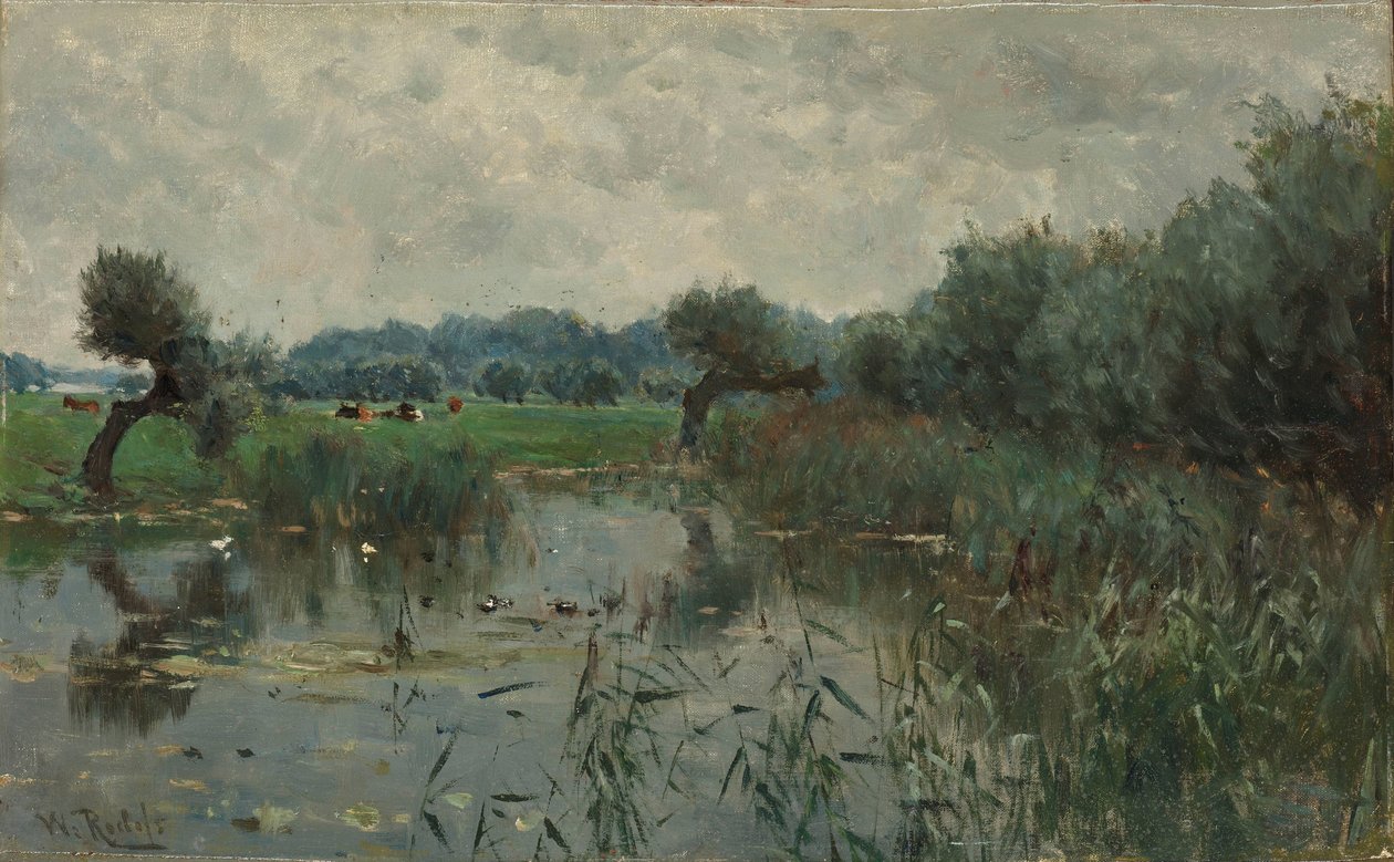 Vízi rétek az IJssel folyón alkotó: Willem Roelofs (I)