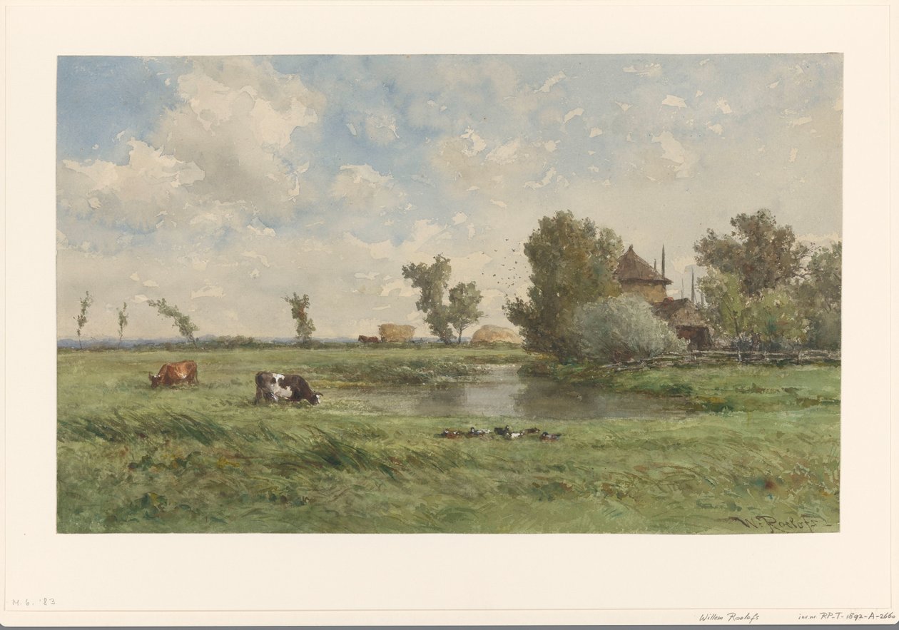 Legelő tehenekkel alkotó: Willem Roelofs (I)