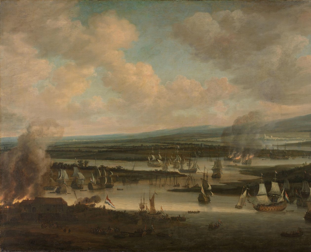 Az angol flotta felgyújtása Chatham közelében (1667. június 19-24.) alkotó: Willem Schellinks