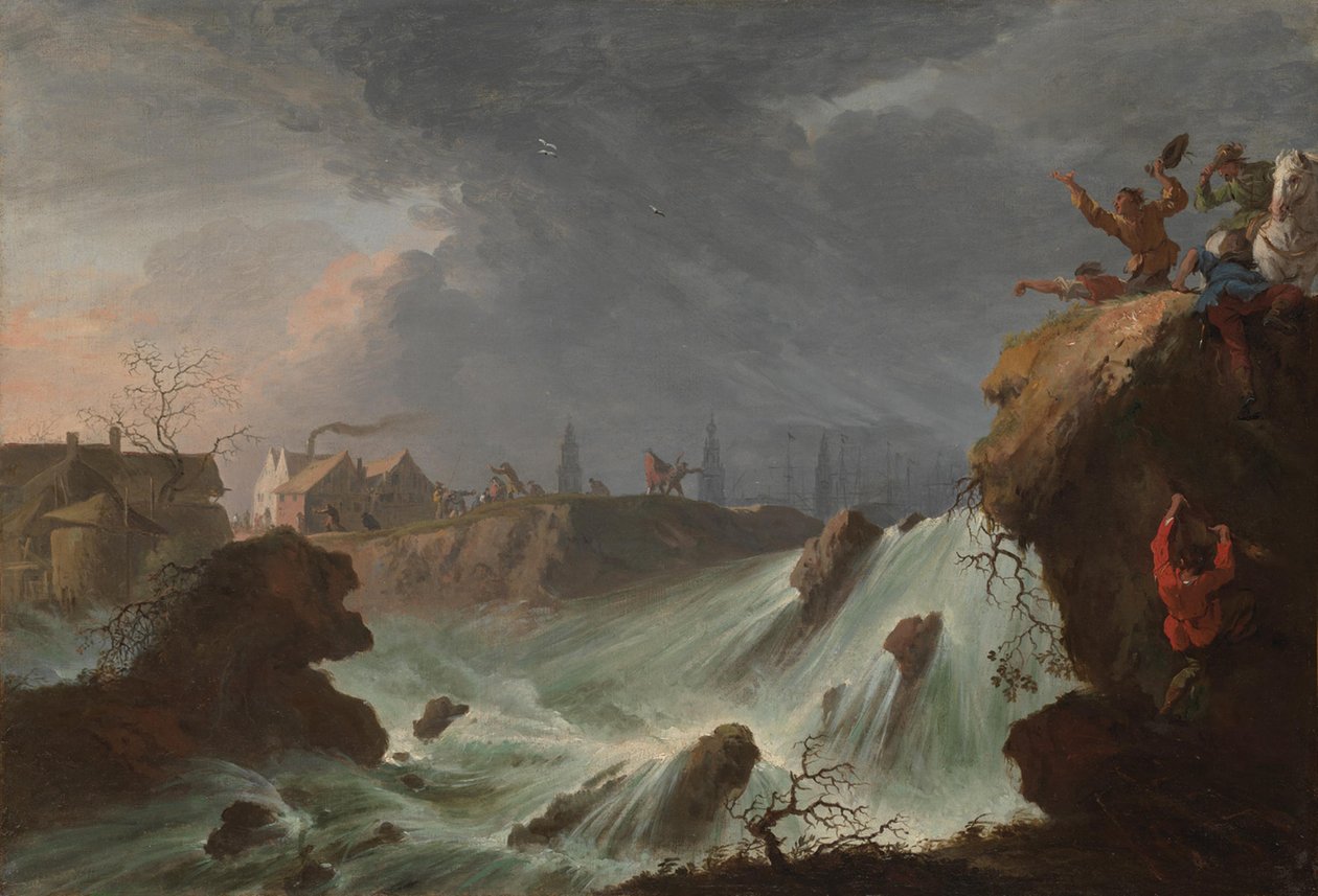 A Sint Antoniesdijk átszakadása Houtewaelnél 1651-ben alkotó: Willem Schellinks
