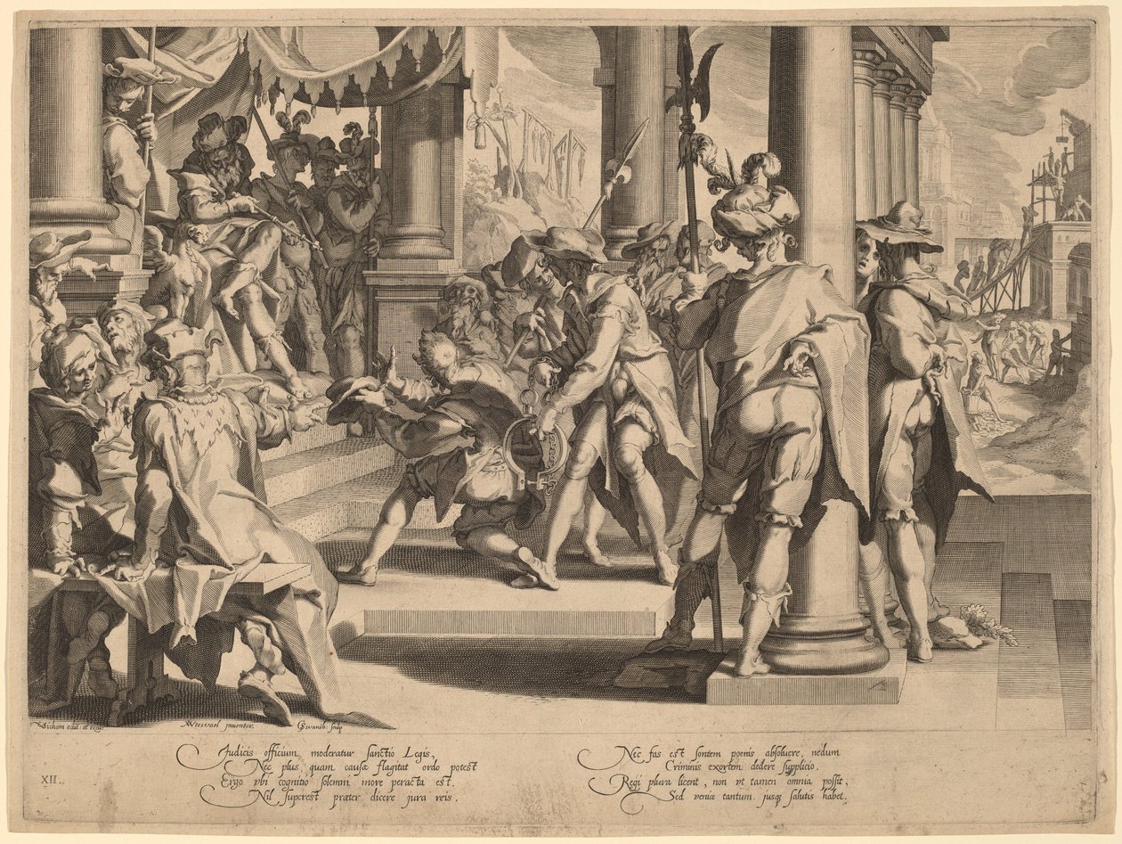 Az igazságosság allegóriája alkotó: Willem Swanenburgh, after Joachim Anthonisz Wtewael