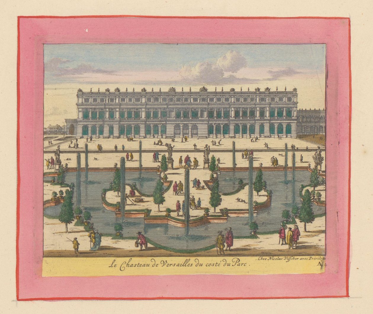 Ansicht des Palastes von Versailles von der Park- und Gartenseite alkotó: Willem Swidde