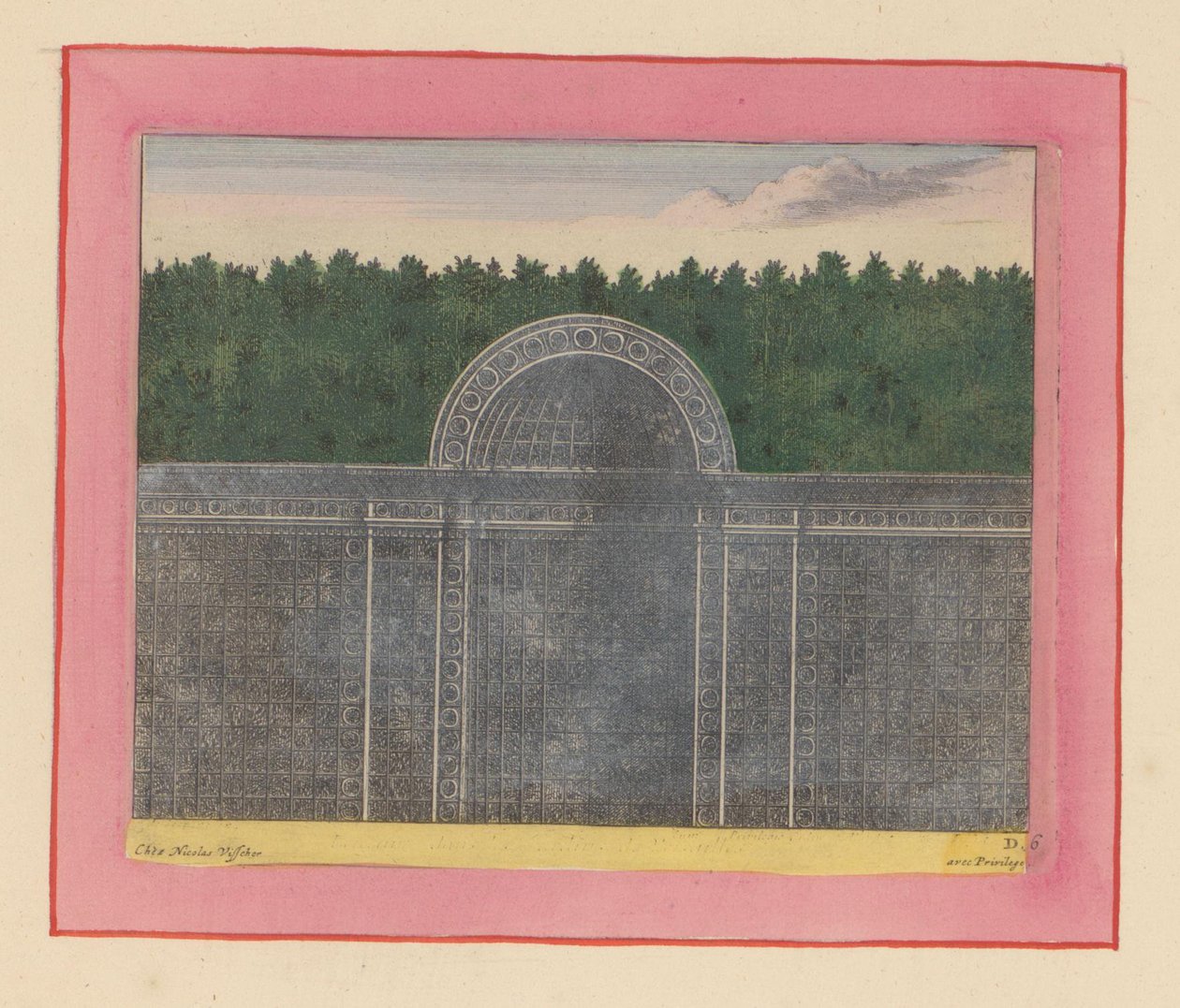 Laubengang mit halbrunder Nische für eine Hecke in den Gärten von Versailles alkotó: Willem Swidde