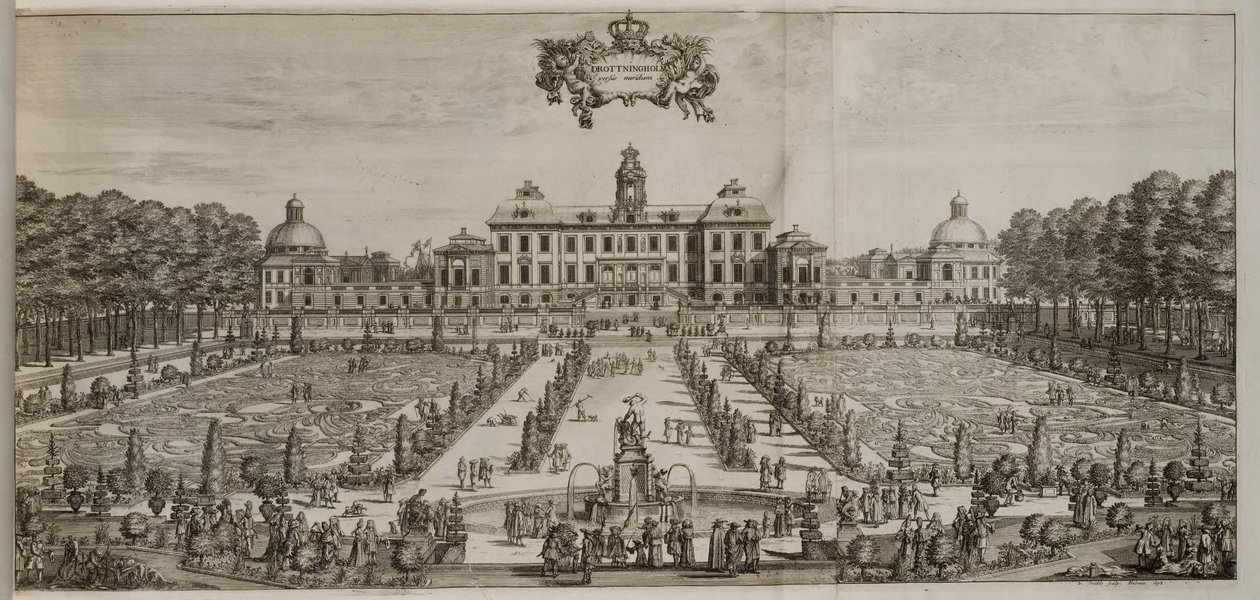 A Drottningholm-palota és kert délről alkotó: Willem Swidde