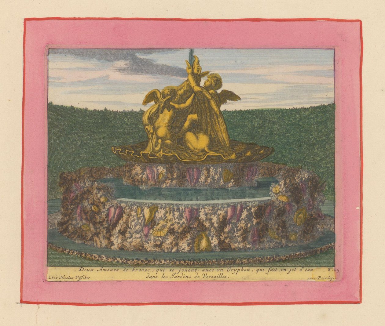 Brunnen mit zwei Putti, die mit einem Greif spielen alkotó: Willem Swidde