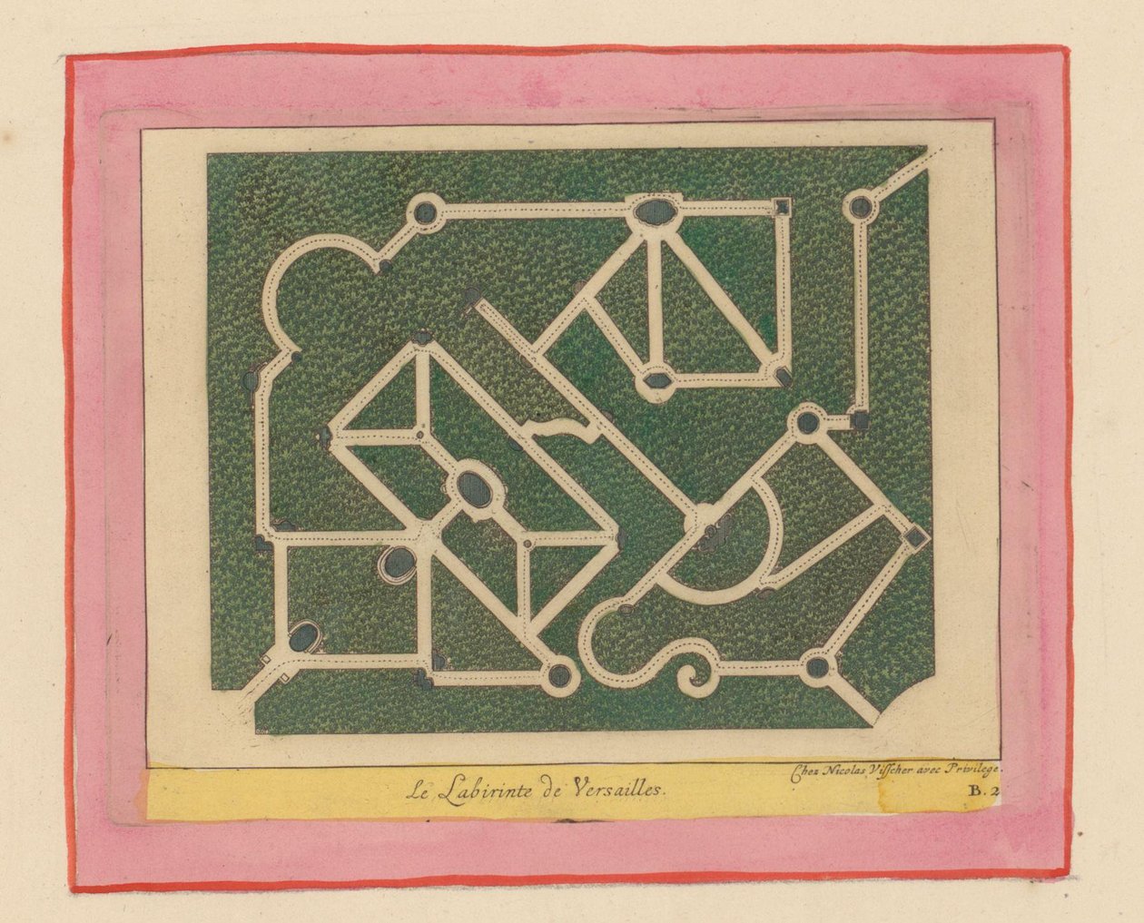 Grundriss des Labyrinths von Versailles alkotó: Willem Swidde