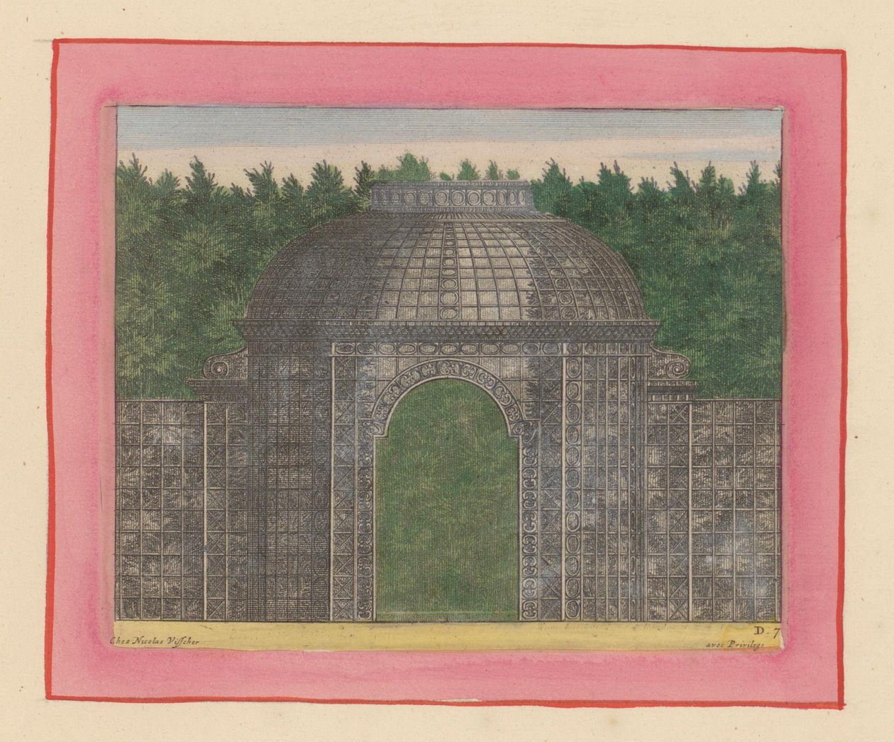 Laubengang mit Tor für eine Hecke in den Gärten von Versailles alkotó: Willem Swidde