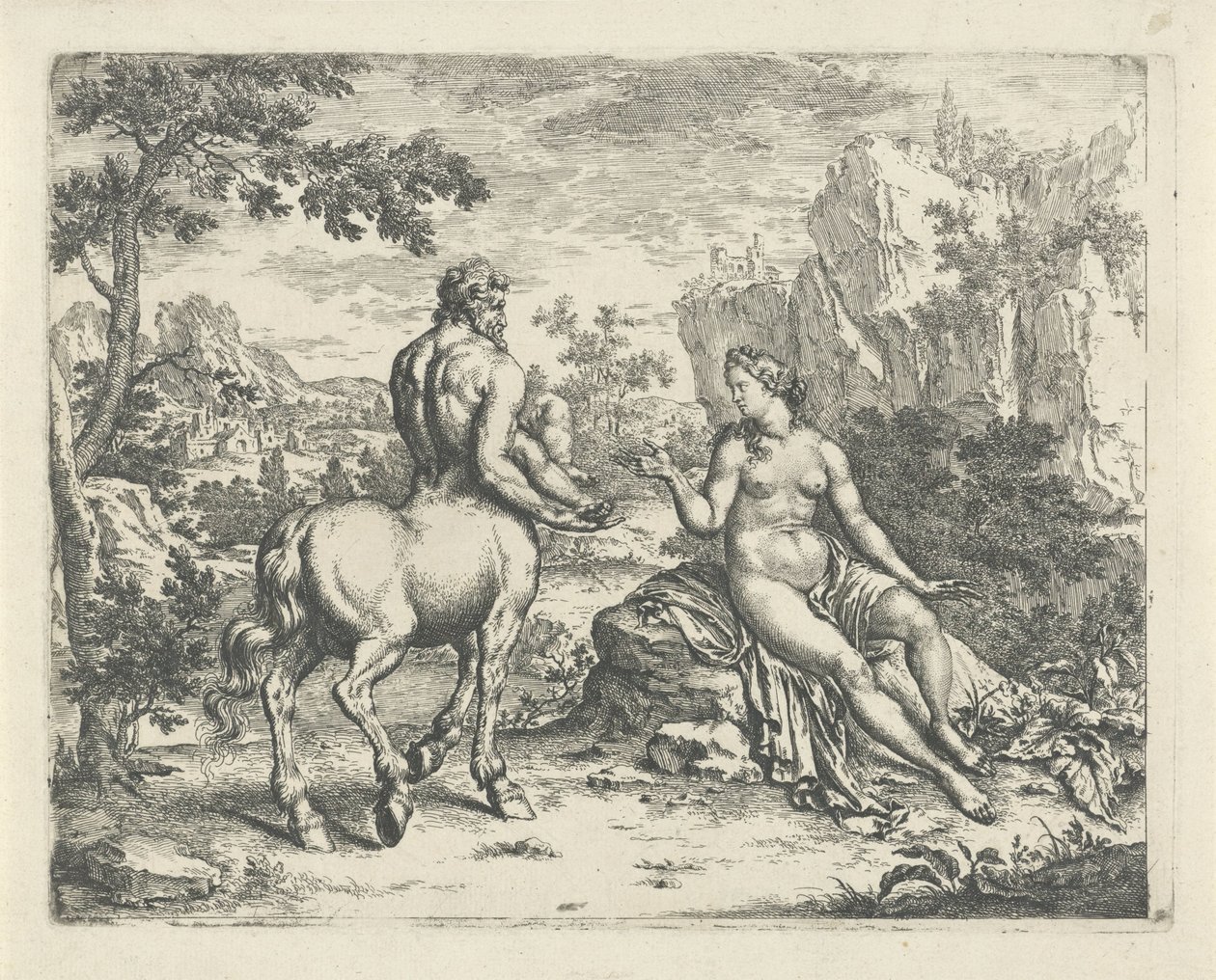 Ocyrhoe megjósolja Chiron és Aszklépiosz sorsát alkotó: Willem Van Mieris