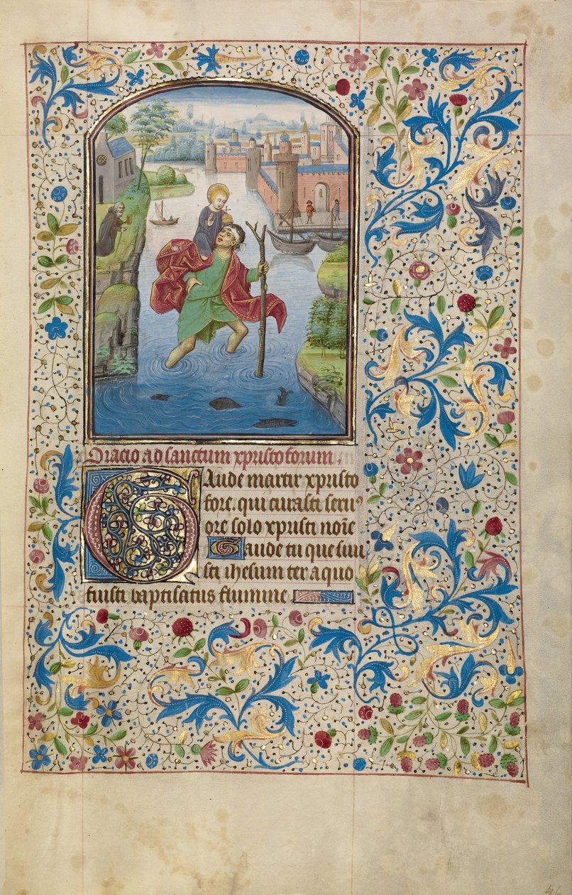 Heiliger Christophorus trägt das Christuskind alkotó: Willem Vrelant