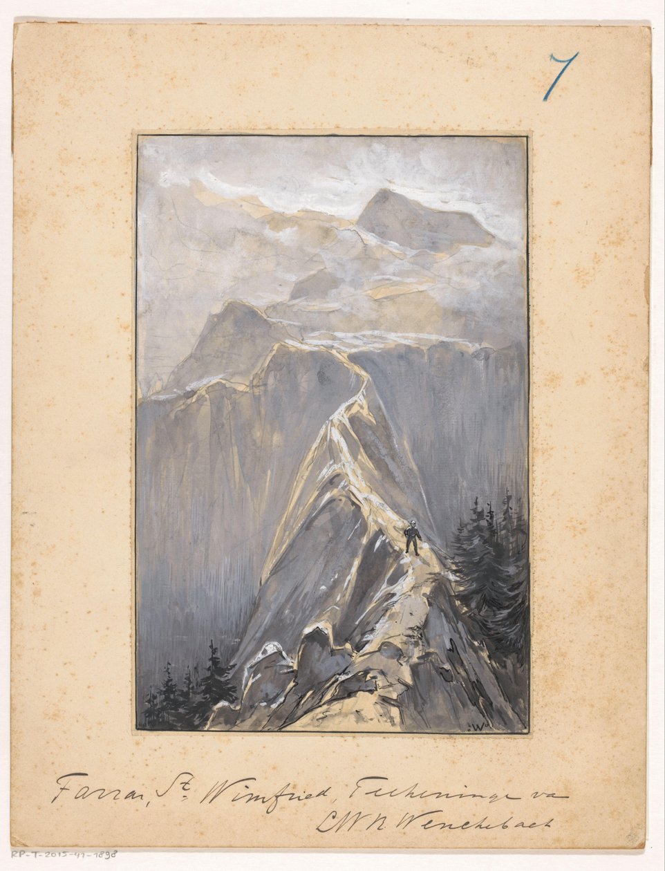 Fiú sétál egy hegyi ösvényen alkotó: Ludwig Willem Reymert Wenckebach