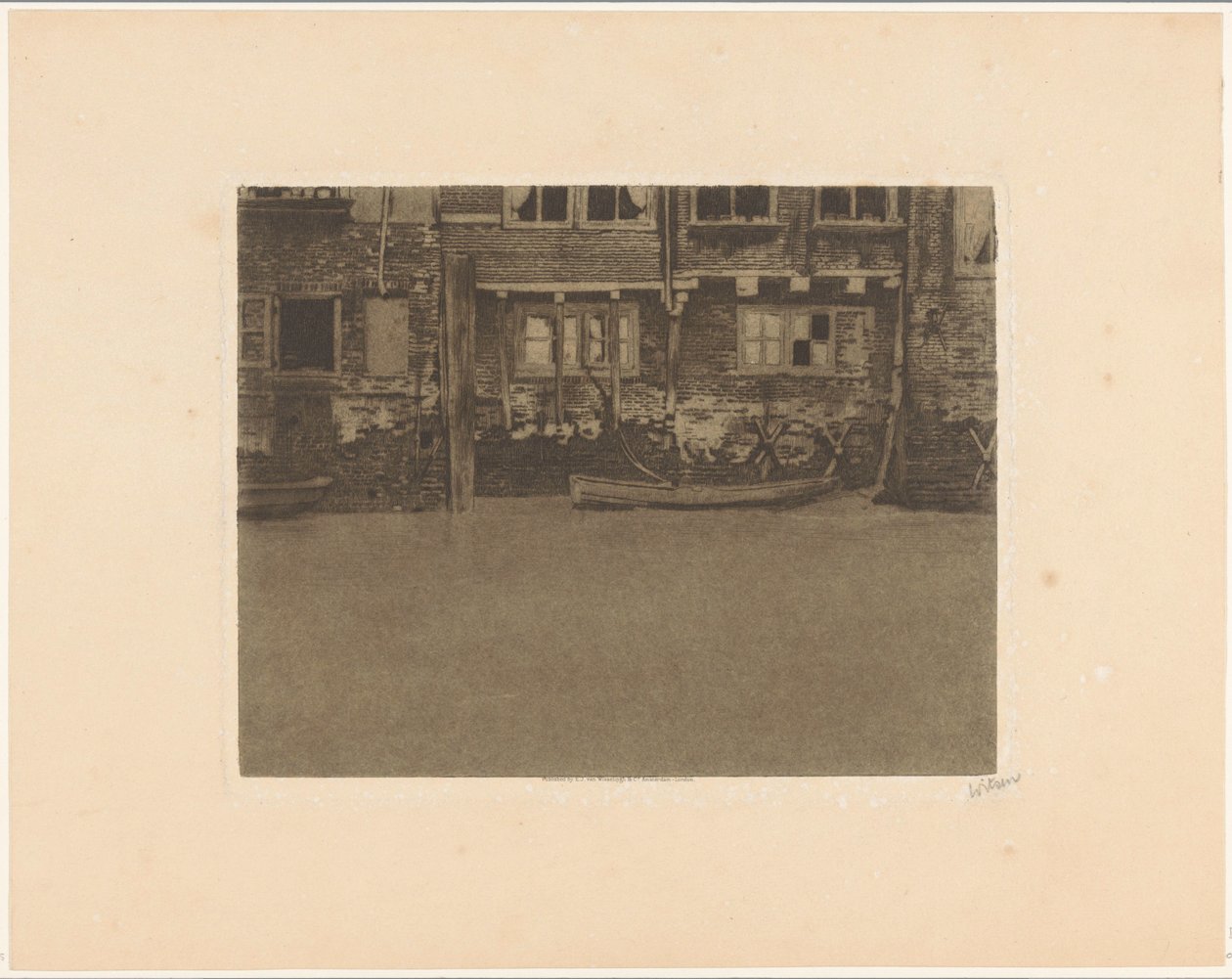 A Voorstraat 463, 461 és 459 hátsó homlokzatai Dordrechtben alkotó: Willem Witsen (signed by artist)