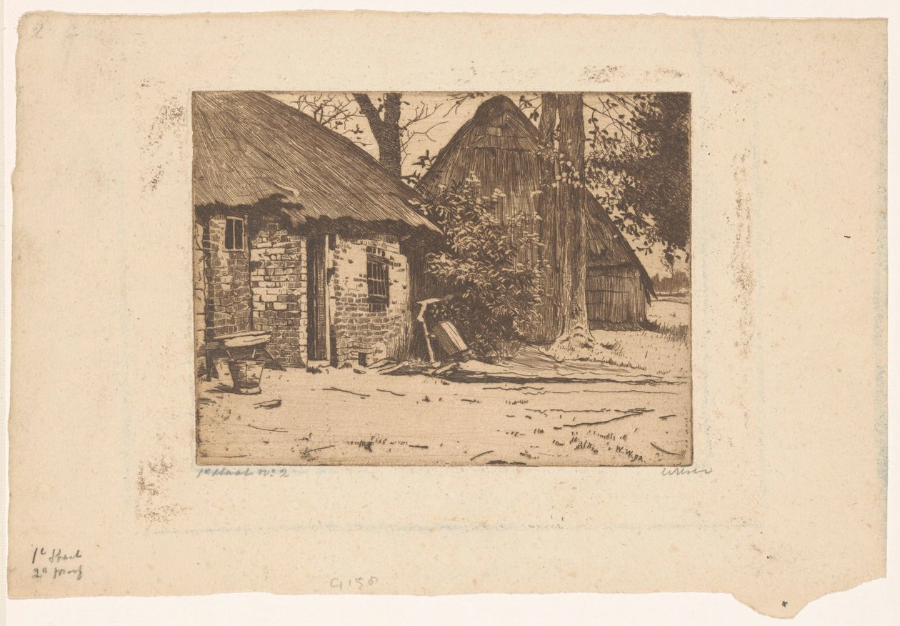 Farm istállóval Brabantban alkotó: Willem Witsen (signed by artist)