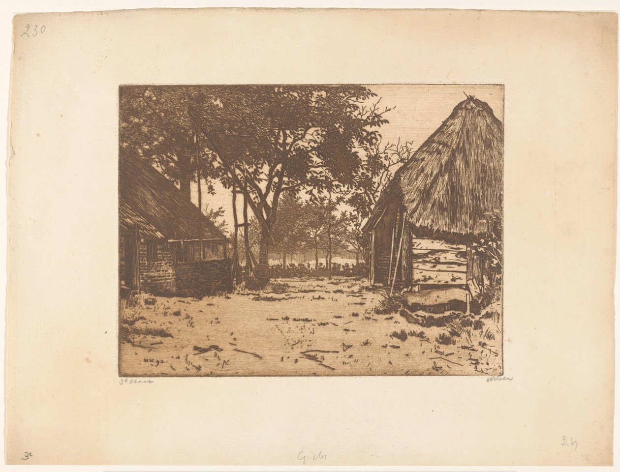 Farmyard Brabantban alkotó: Willem Witsen (signed by artist)