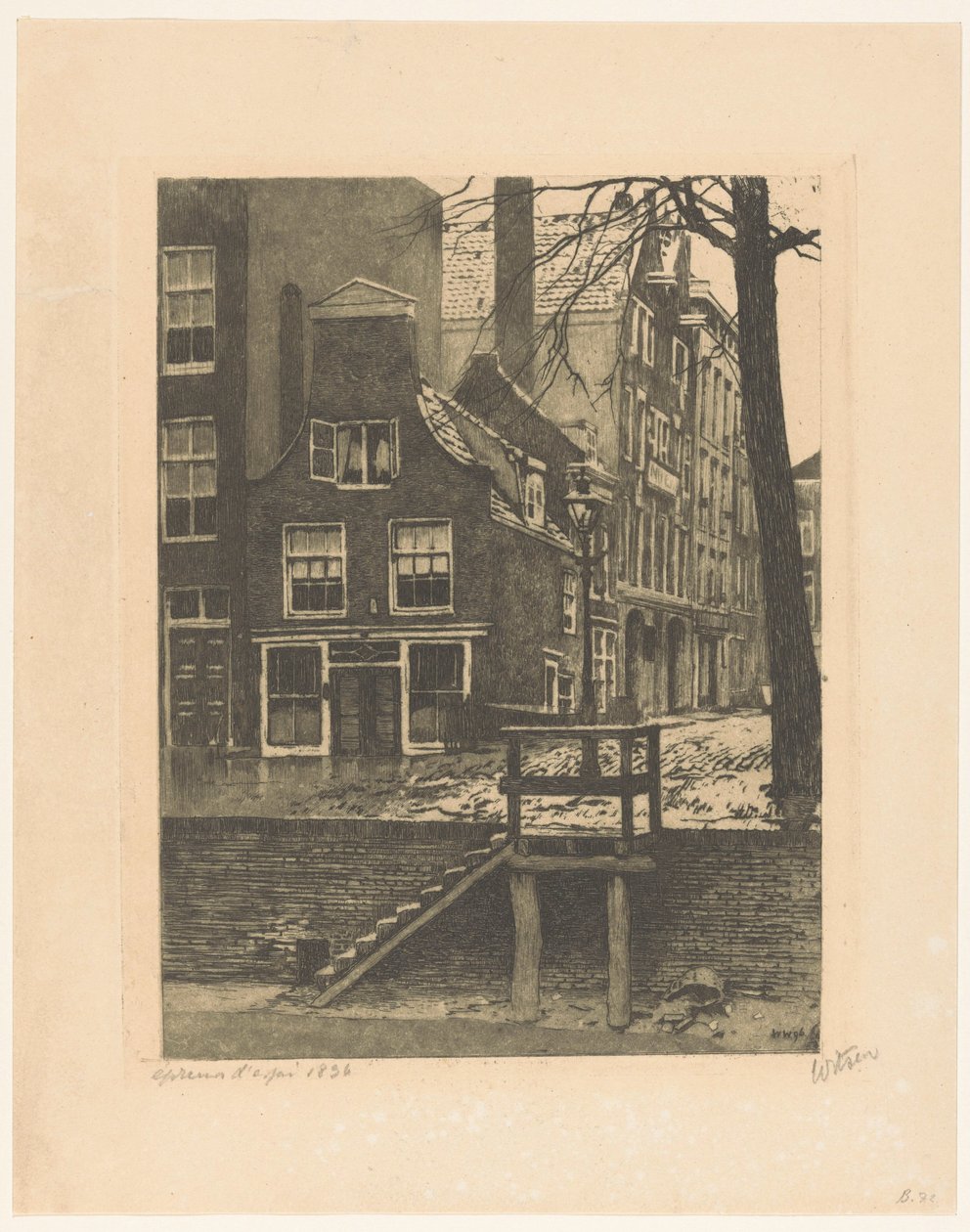 Kilátás a Bierhavenre és az Oranjestraatra Rotterdamban alkotó: Willem Witsen (signed by artist)