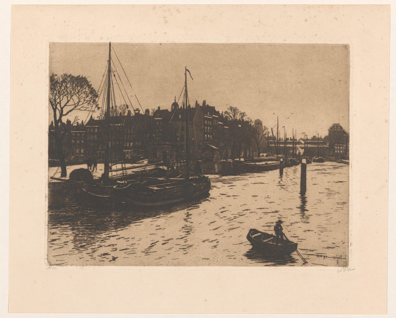 Kilátás a Leuvehavenre Rotterdamban alkotó: Willem Witsen (signed by artist)
