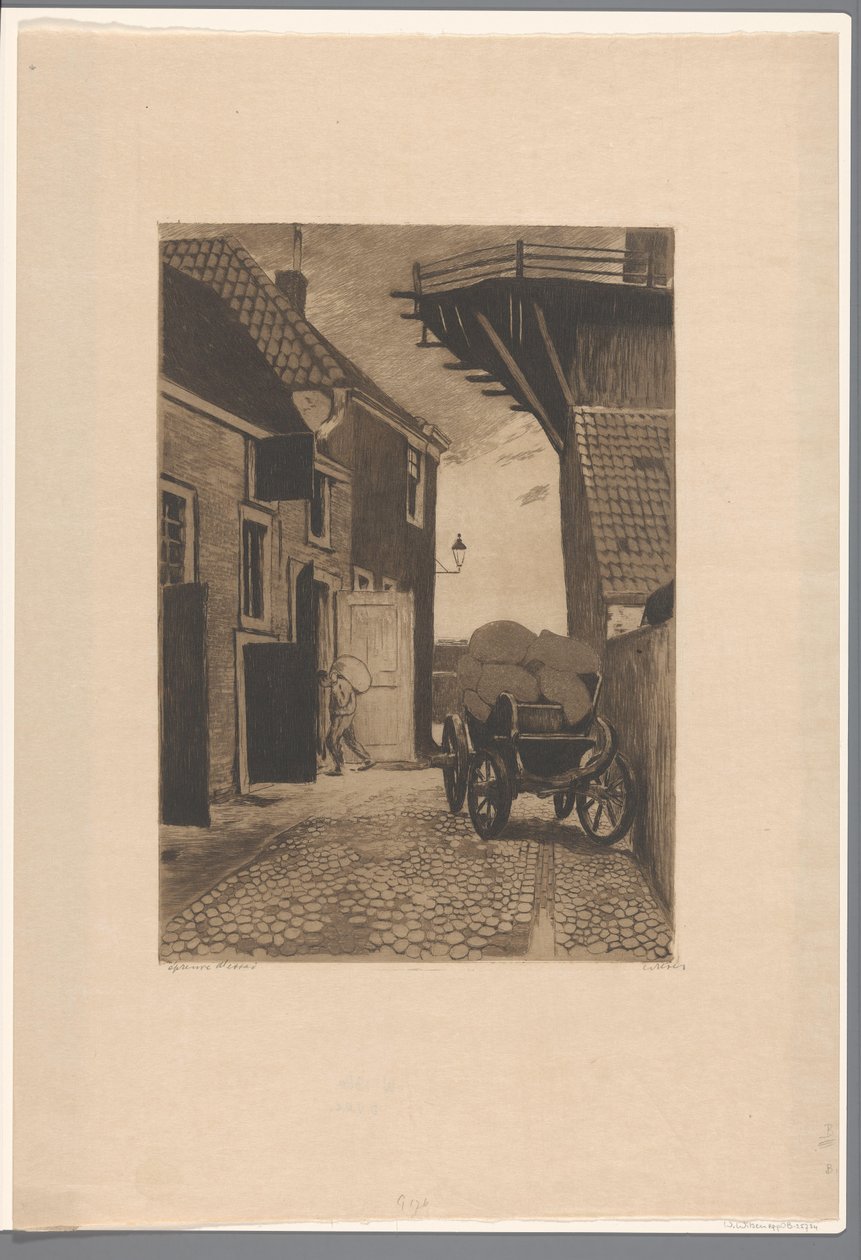 Kilátás a Molensteegre Wijk bij Duurstede-ben alkotó: Willem Witsen (signed by artist)