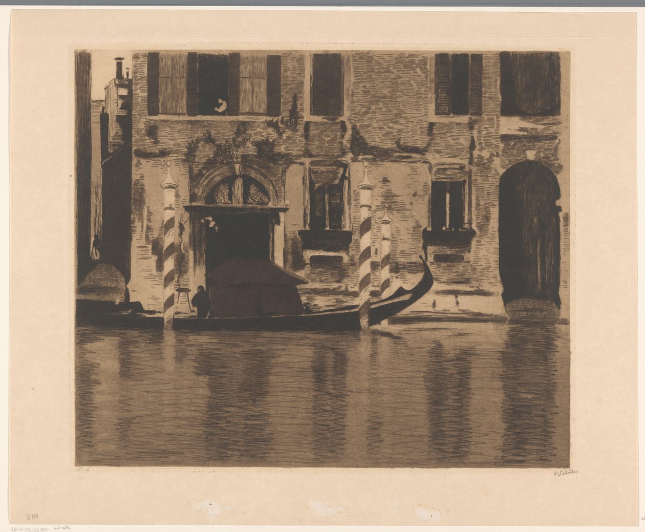Libegő építéssel a velencei Grand Canalban alkotó: Willem Witsen (signed by artist)