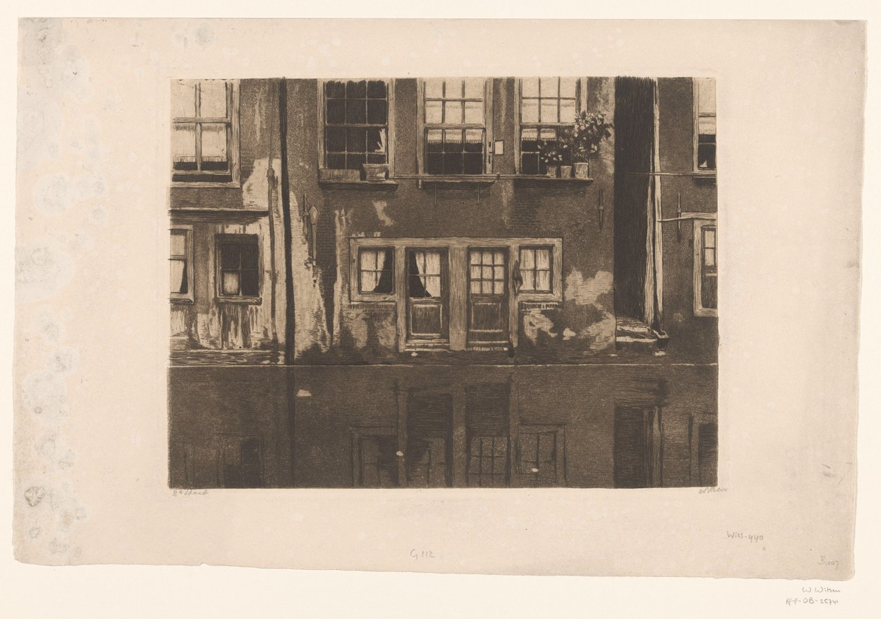 Házak az Oudezijds Achterburgwalon Amszterdamban alkotó: Willem Witsen (signed by artist)