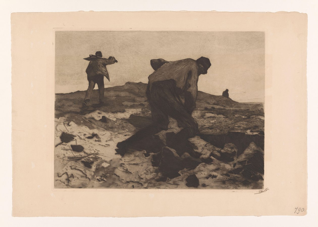 Mezőgazdasági munkások a magasban Cölöphajtók (eredeti cím) alkotó: Willem Witsen (signed by artist)