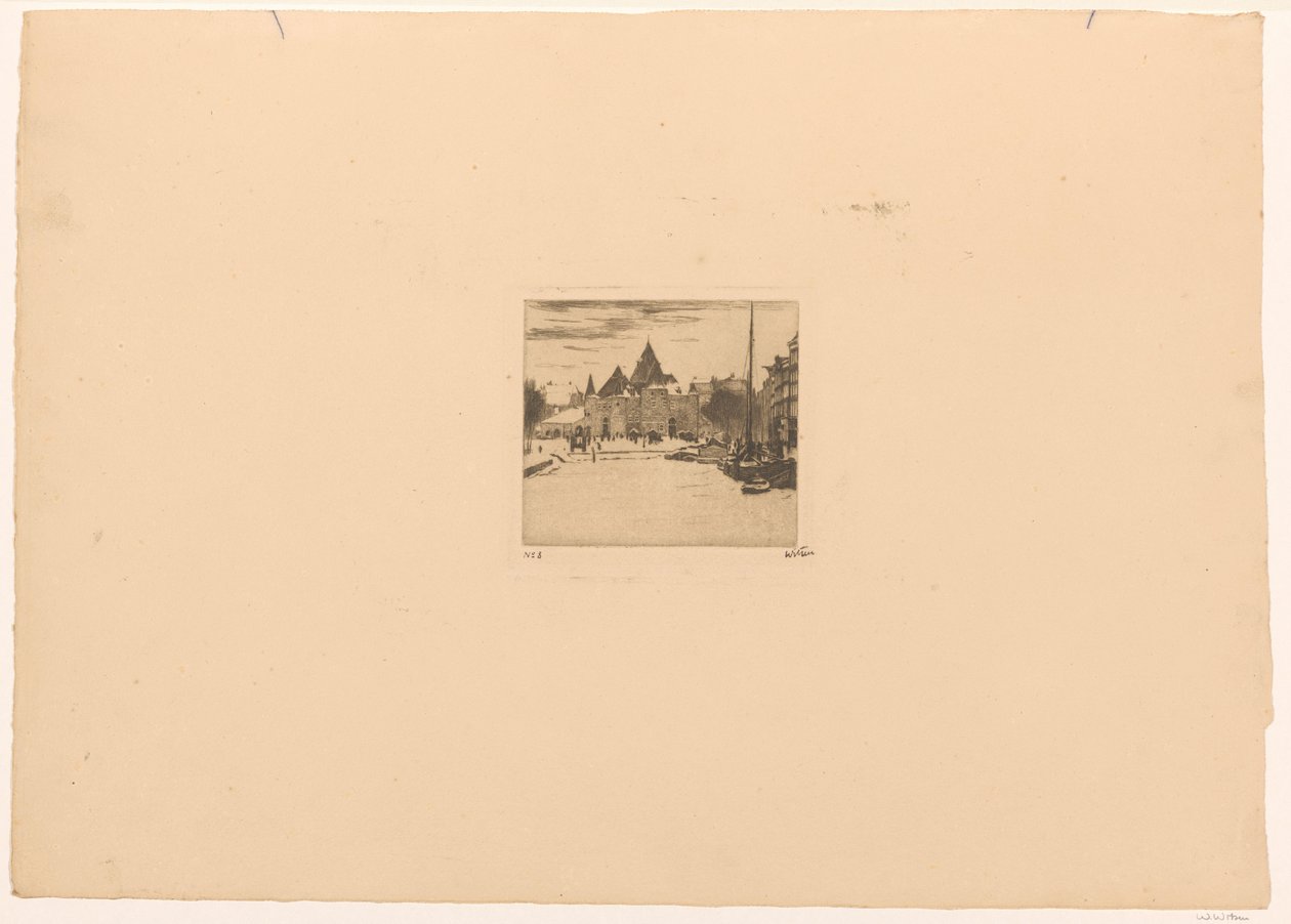 Nieuwmarkt Amszterdamban alkotó: Willem Witsen (signed by artist)