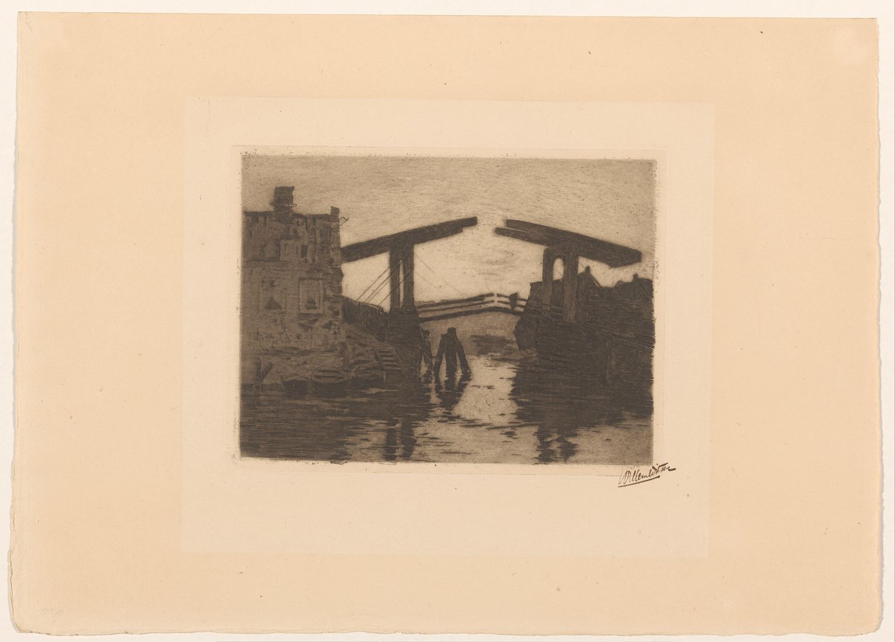 Felvonóhíd az amszterdami Zandhoekben alkotó: Willem Witsen (signed by artist)
