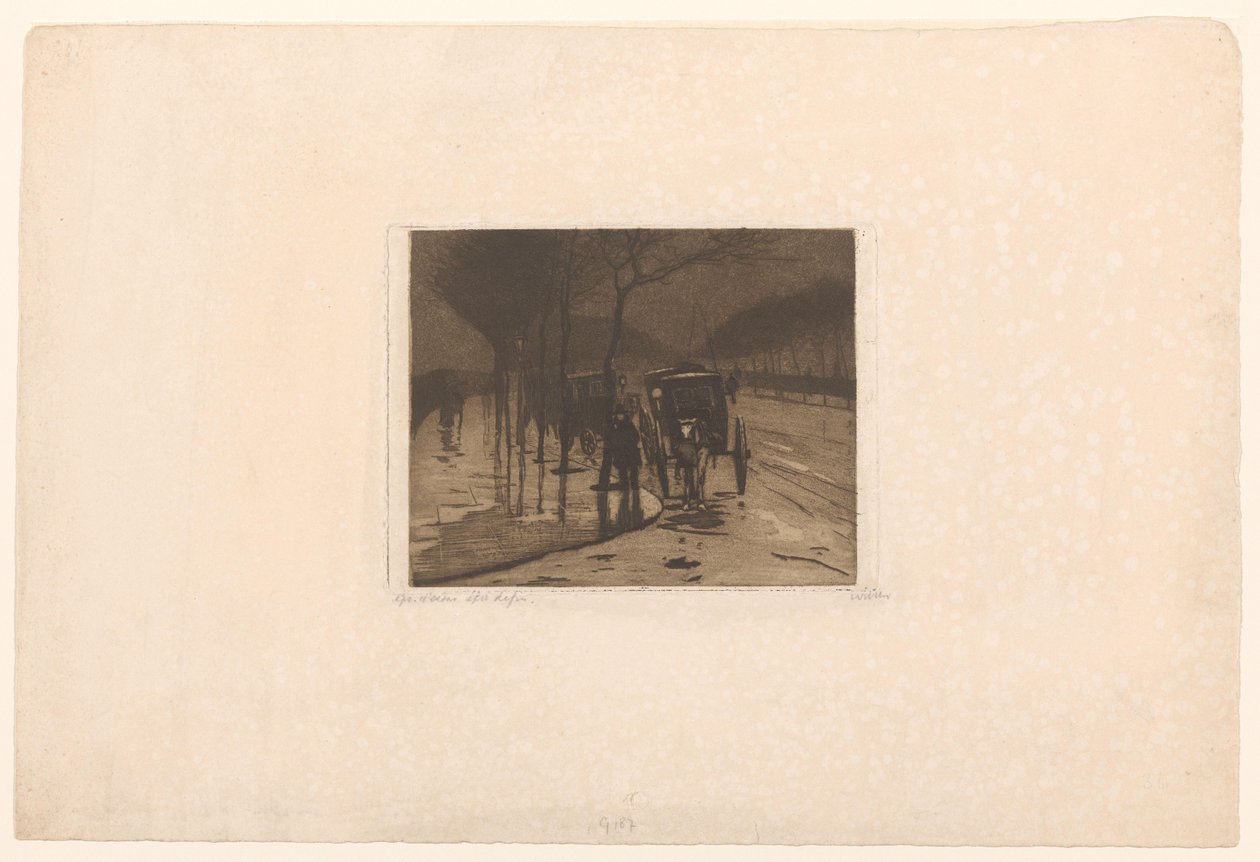 Várakozó kocsik a londoni Victoria rakparton alkotó: Willem Witsen (signed by artist)