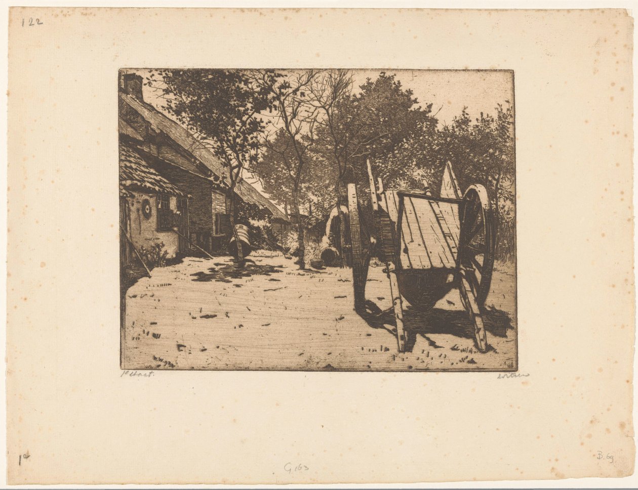 Autó egy farmon Brabantban alkotó: Willem Witsen (signed by artist)