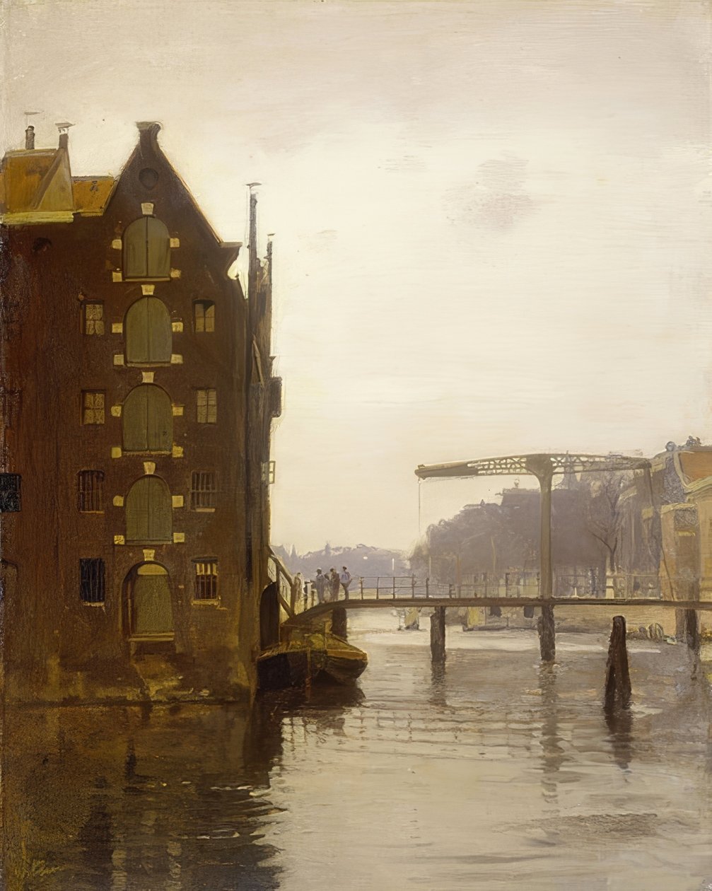 Bodenspeicher in einer Amsterdamer Gracht (Raktárak egy amszterdami csatornán az Uilenburgon) alkotó: Willem Arnoldus Witsen