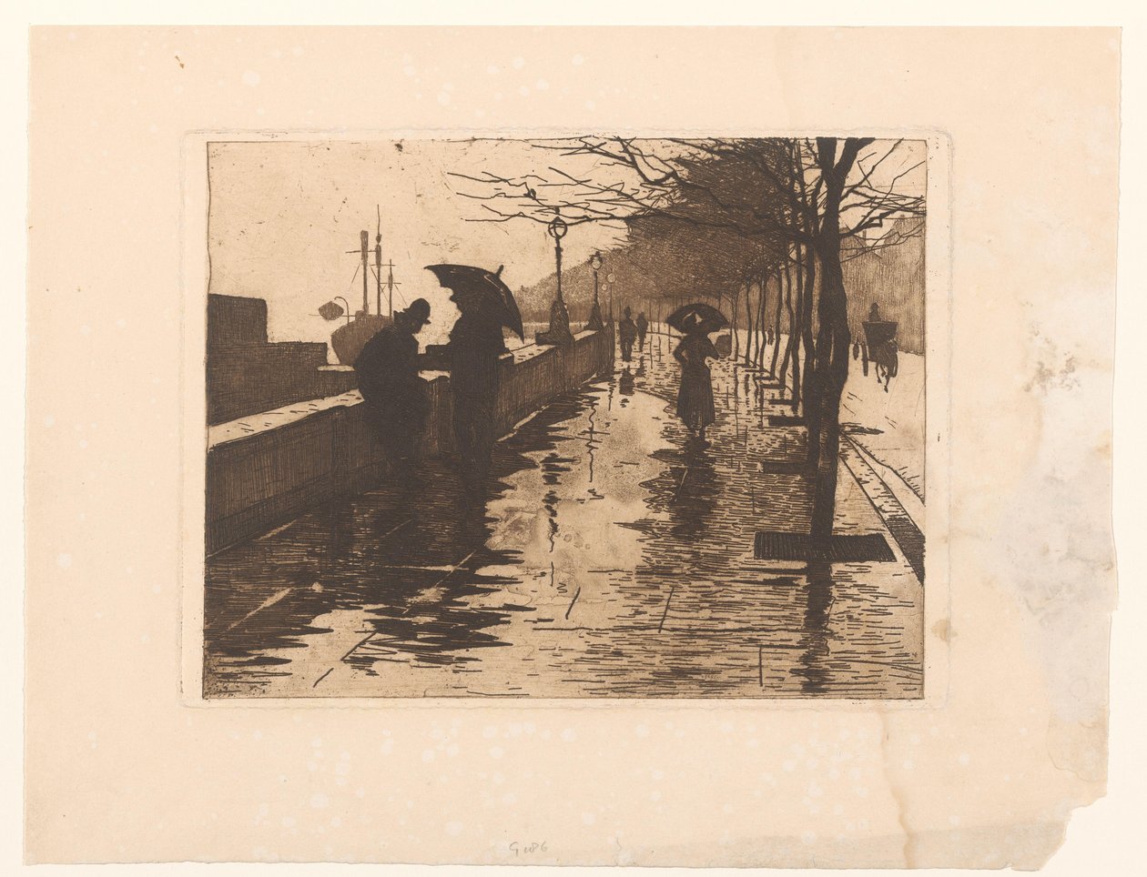 Kilátás a Victoria Embankmentre Londonban alkotó: Willem Arnoldus Witsen