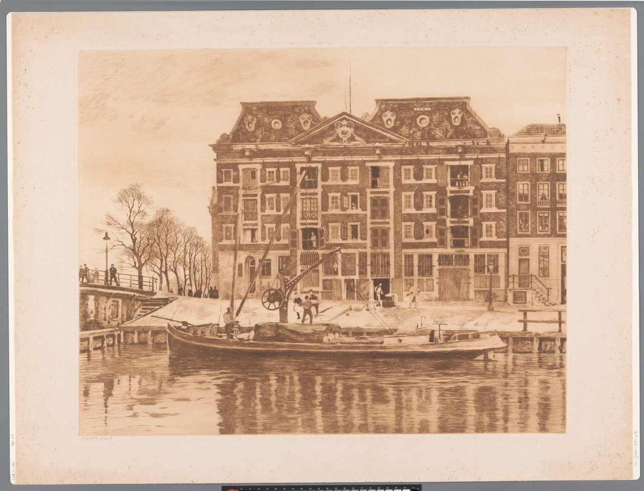 Kilátás a WIC raktár homlokzatára az Oudeschans felől nézve West Indian House (eredeti cím) alkotó: Willem Arnoldus Witsen