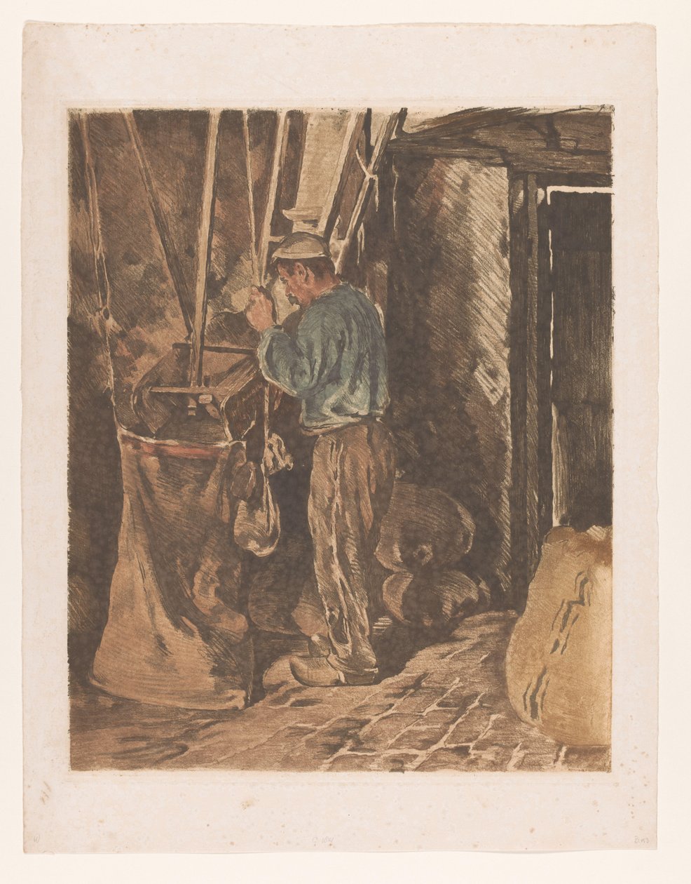 Miller egy zacskó liszttel Miller, zárt ajtó (eredeti cím) alkotó: Willem Arnoldus Witsen