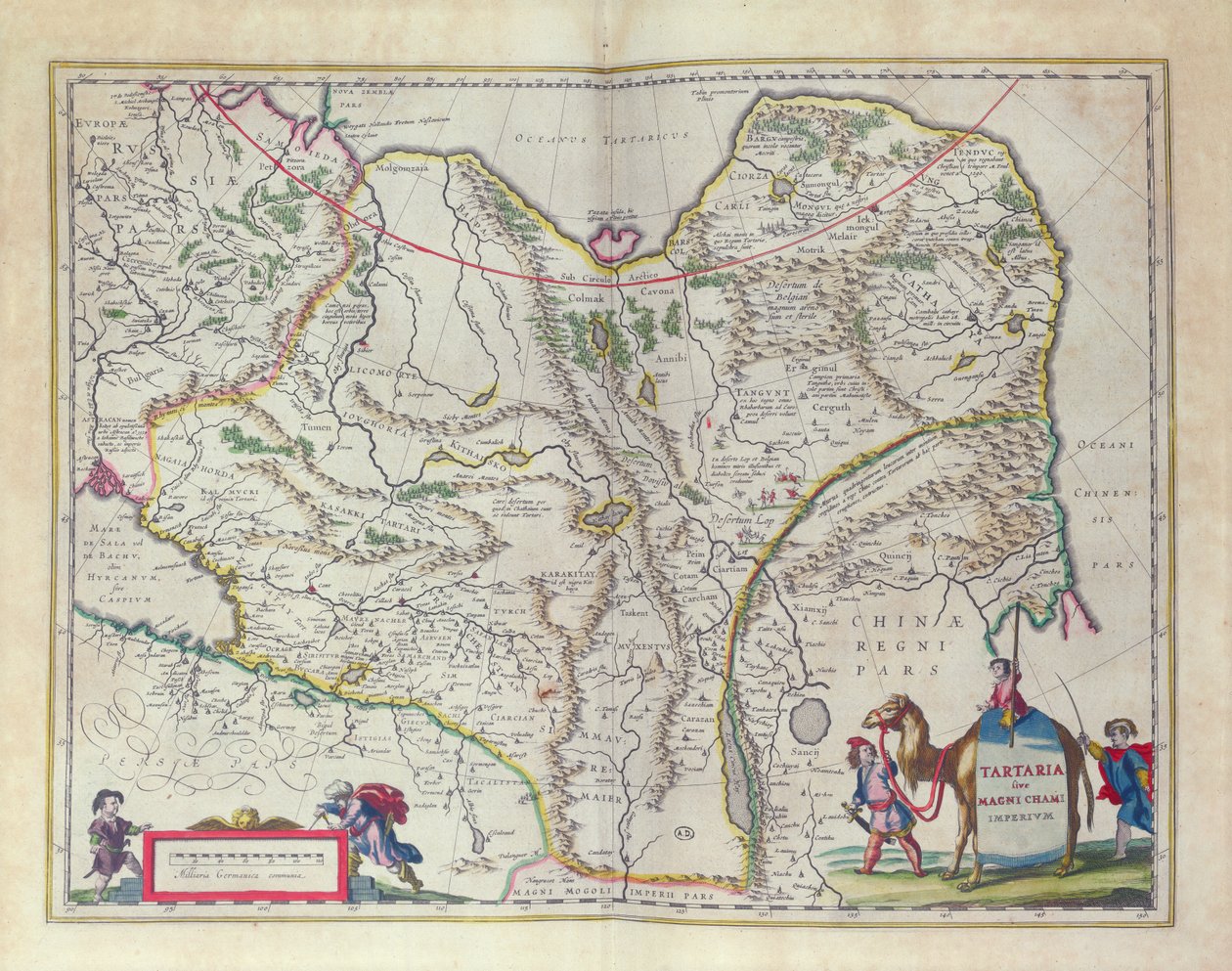 Szibéria és Kína térképe a Le Theater du Monde-ból vagy a New Atlasból, 1645 alkotó: Willem Janszoon Blaeu