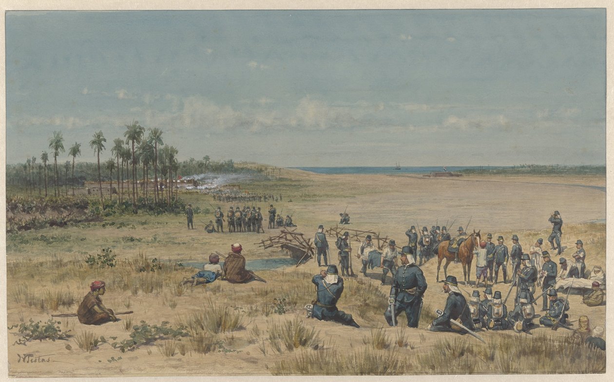 Tumulit meghódítása a Samalangan-expedíció során, 1877. augusztus 26 alkotó: Willem de Famars Testas