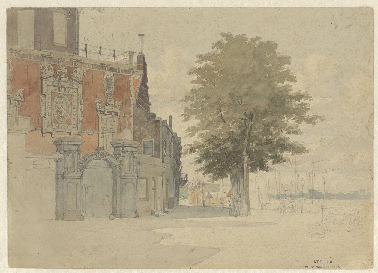 A Groothoofdspoort Dordrechtben alkotó: Willem de Haas Hemken