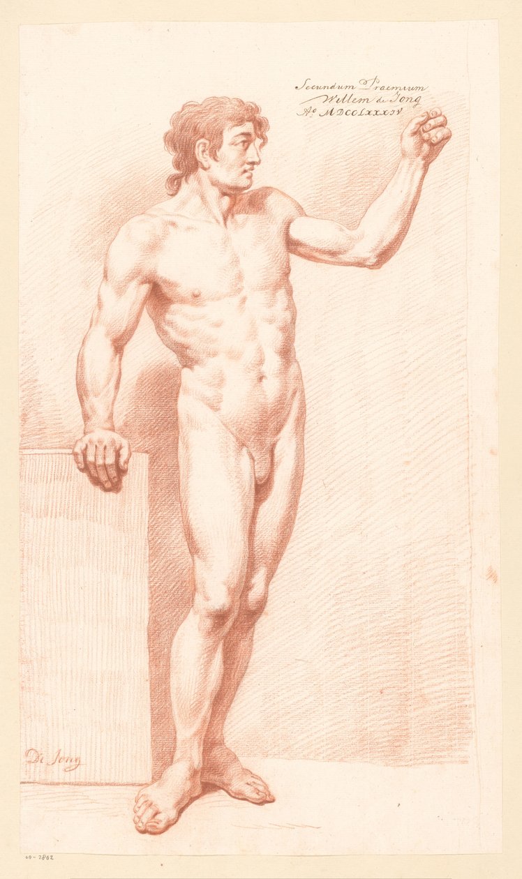 Álló férfi akt, elölről nézve (2. díj 1784) alkotó: Willem de Jong