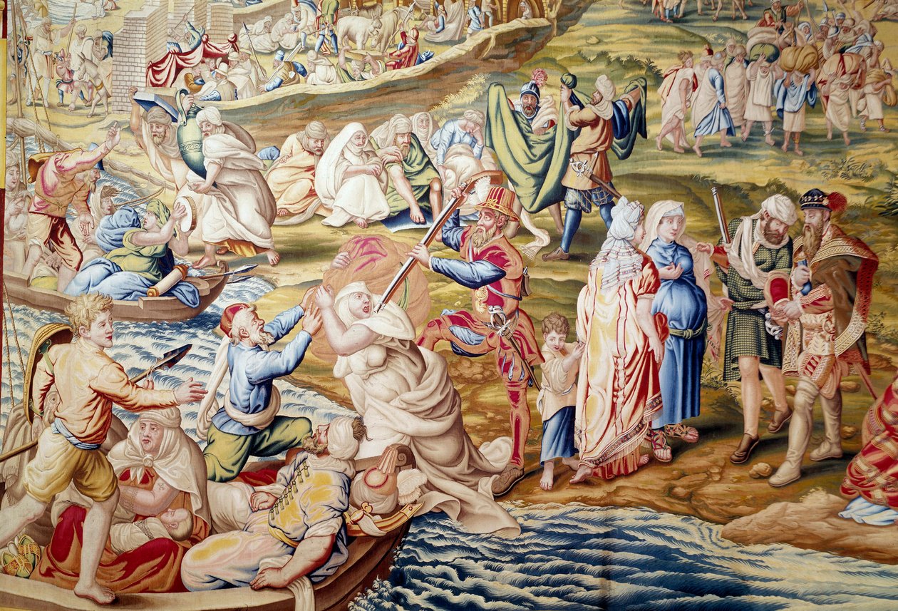 Tunisz meghódítása V. Károly császár által: a spanyol csapatok nők ellen elkövetett erőszak 1535-ben (szőnyeg) alkotó: Willem de Pannemaker