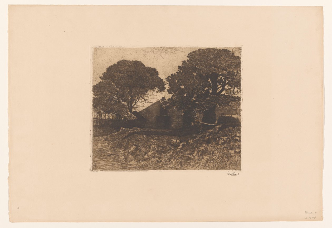 Farm vagy farm nagy fák közelében alkotó: Willem de Zwart (signed by artist)