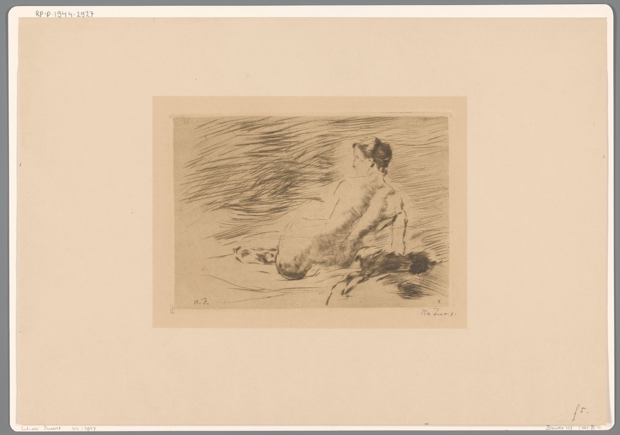 Fekvő meztelen nő Fekvő akt (eredeti cím) alkotó: Willem de Zwart (signed by artist)