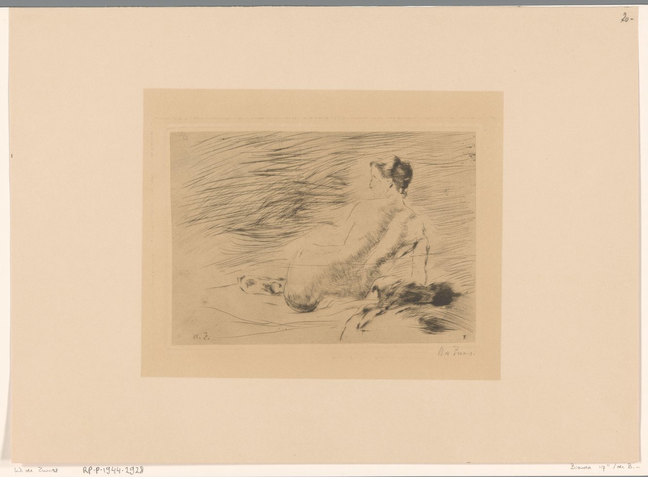 Fekvő meztelen nő Fekvő akt (eredeti cím) alkotó: Willem de Zwart (signed by artist)