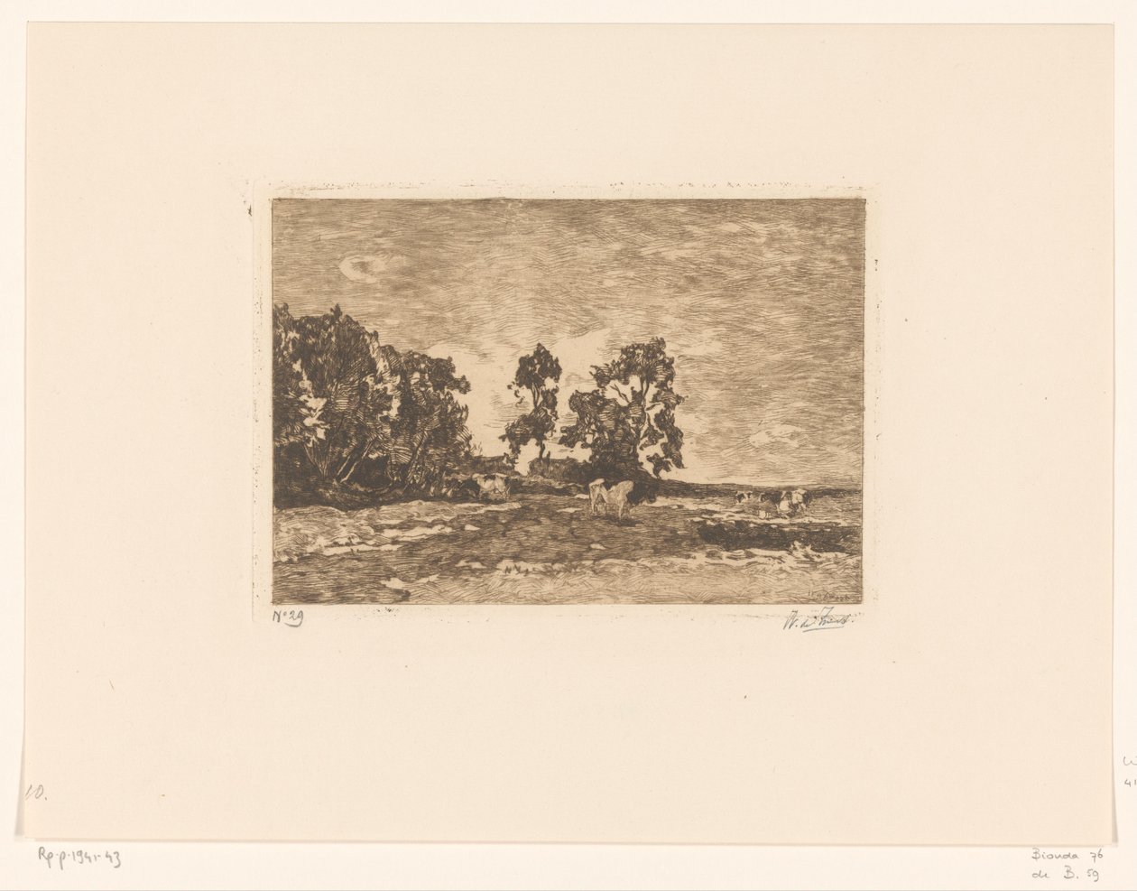 Rét tehenekkel (eredeti cím) alkotó: Willem de Zwart (signed by artist)