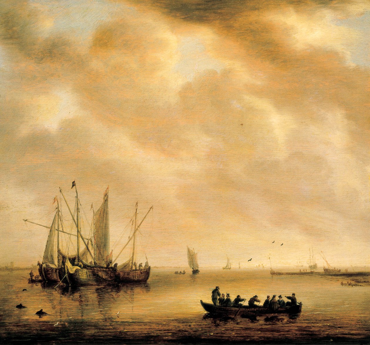 "Tengeri tájkép". Willem van Diest festménye (1610-1673) alkotó: Willem van Diest