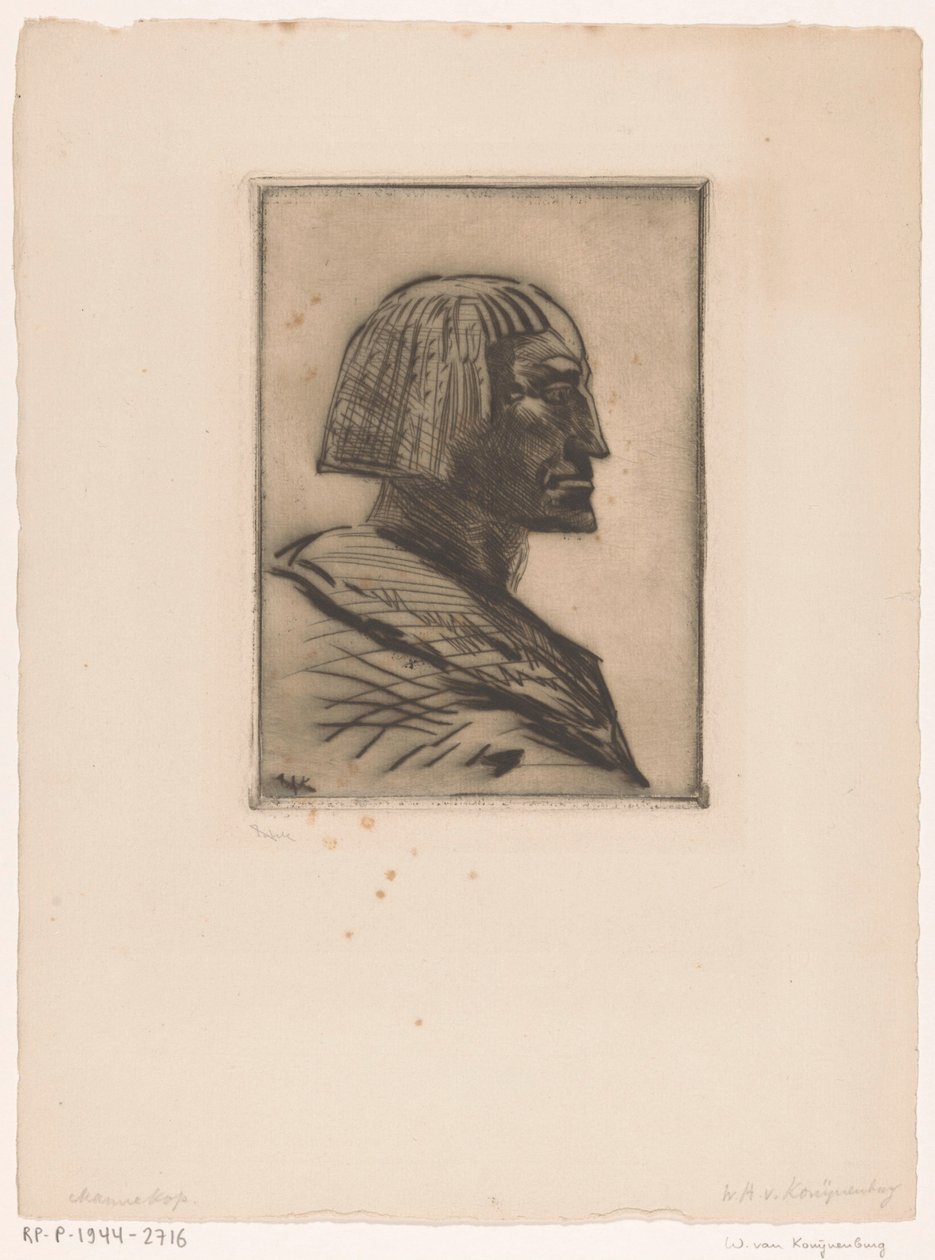 Egy egyiptomi férfi portréja Az egyiptomi (eredeti cím) alkotó: Willem van Konijnenburg (signed by artist)