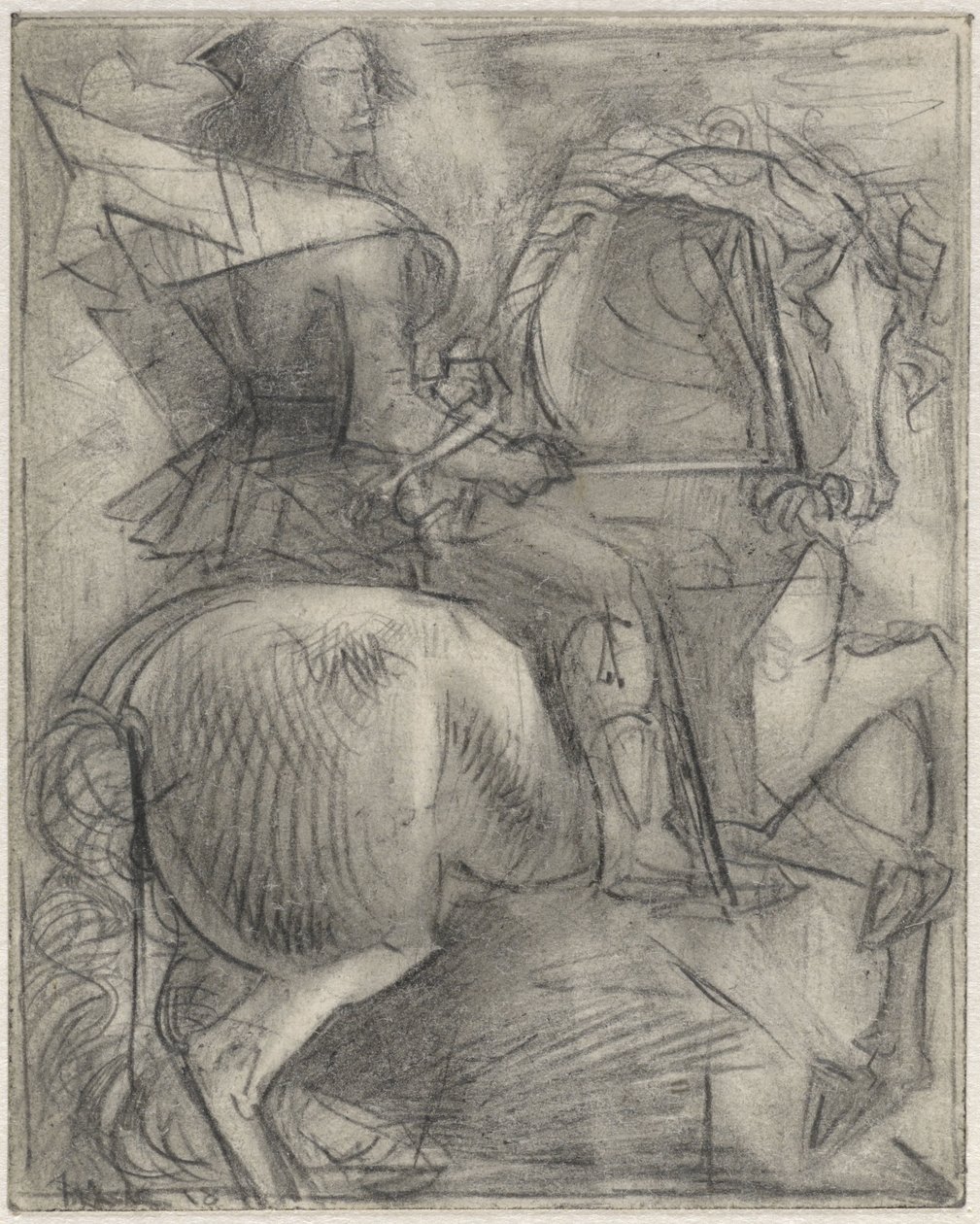 Ember egy tenyészlovon alkotó: Willem van Konijnenburg