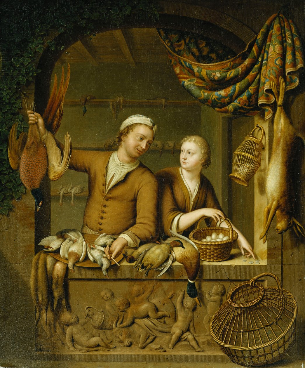 A baromfiárusok, 1727 alkotó: Willem Van Mieris