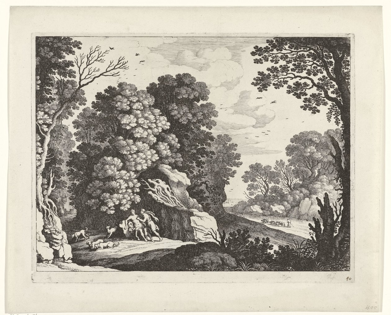 Cephalus és Procris Olasz tájak (sorozat címe) alkotó: Willem van Nieulandt (II)