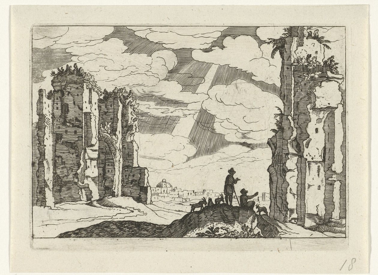 Caracalla fürdőjének romja Római romok (2. sorozat) (sorozat címe) alkotó: Willem van Nieulandt (II)