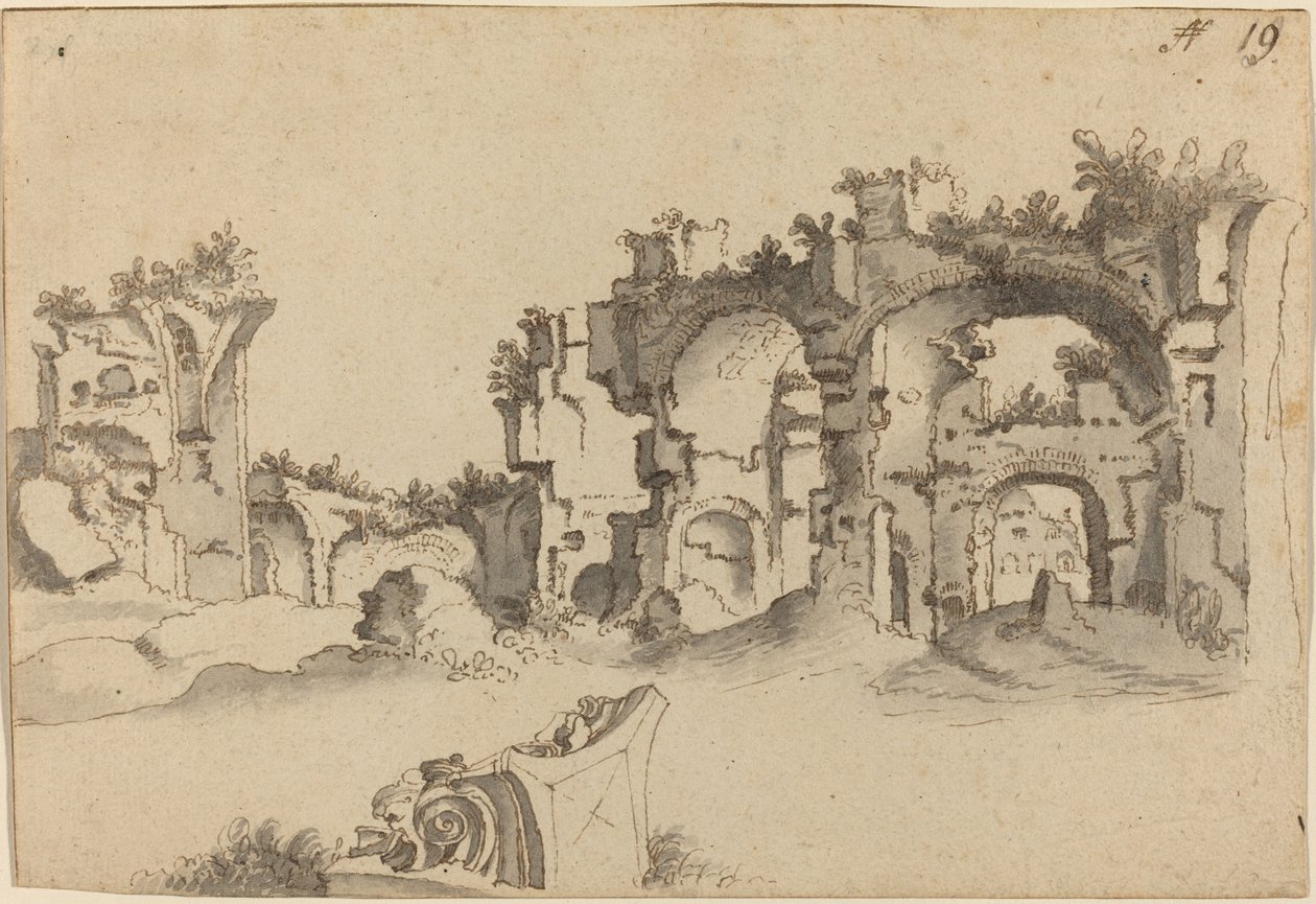 Caracalla fürdője, Róma alkotó: Willem van Nieuwlandt II