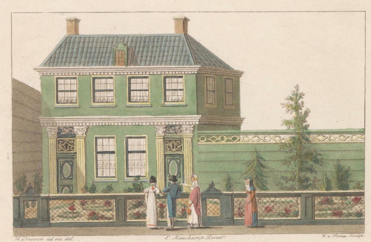 Épület a keleti oldalon 219 Zaandamban, 1824 Kép egy észak-hollandi házról Zaandamban / Representation d