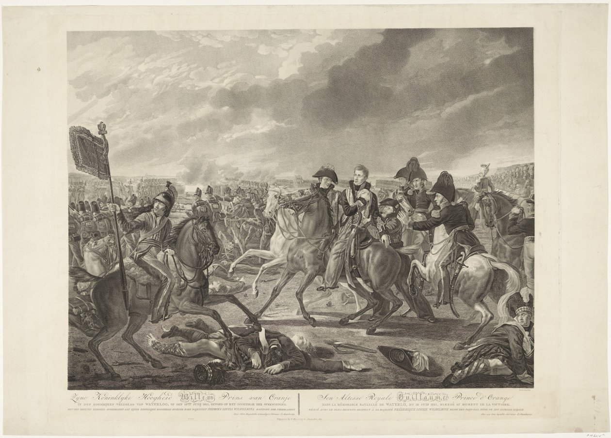 Ő Királyi Fensége William Prince of Orange a dicsőséges waterlooi csatában, 1815. június 18-án, megsebesült a győzelem pillanatában / Altesse Royale Guillaume Prince d